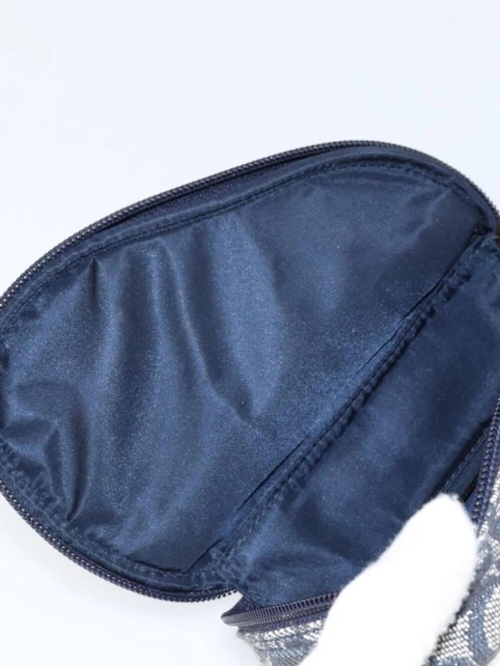 Christian Dior Trotter Canvas Saddle Pouch Navy Gold Auth - Picture 13 of 16